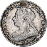 1893 Sixpence - Victoria British Silver Coin - Nice