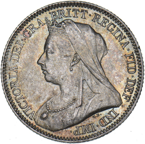1893 Sixpence - Victoria British Silver Coin - Superb