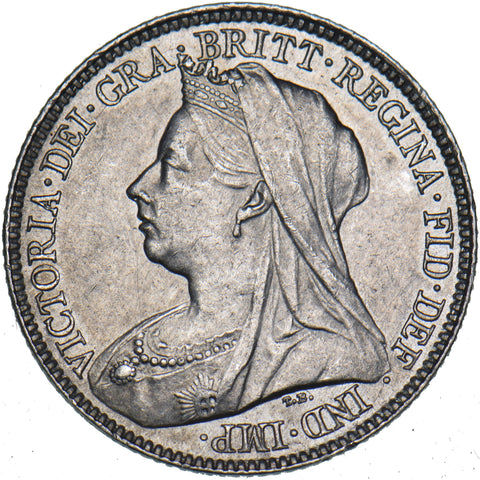 1896 Sixpence - Victoria British Silver Coin - Very Nice