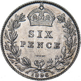 1896 Sixpence - Victoria British Silver Coin - Very Nice