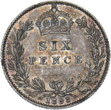 1893 Sixpence - Victoria British Silver Coin - Very Nice