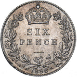 1898 Sixpence - Victoria British Silver Coin - Very Nice