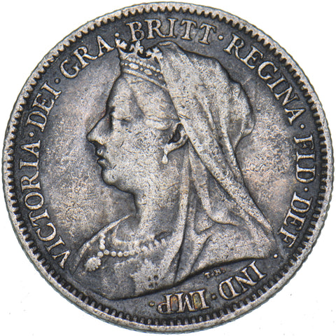 1899 Sixpence - Victoria British Silver Coin