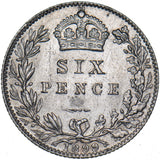 1899 Sixpence - Victoria British Silver Coin - Very Nice