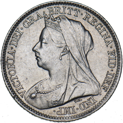 1900 Sixpence - Victoria British Silver Coin - Very Nice