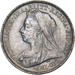 1901 Sixpence - Victoria British Silver Coin - Very Nice