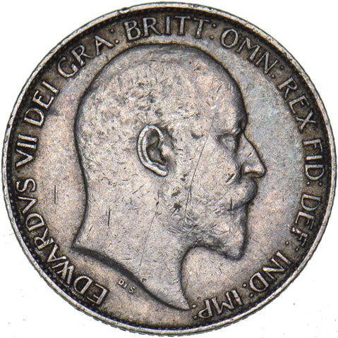 1902 Sixpence - Edward VII British Silver Coin - Nice
