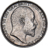 1902 Sixpence - Edward VII British Silver Coin - Very Nice