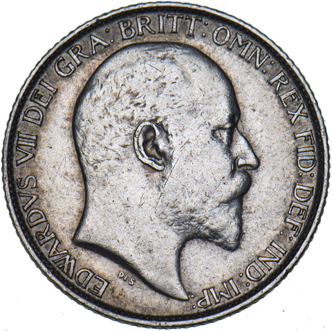 1904 Sixpence - Edward VII British Silver Coin - Nice