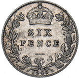 1905 Sixpence - Edward VII British Silver Coin - Nice
