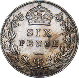 1906 Sixpence - Edward VII British Silver Coin - Very Nice