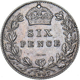 1907 Sixpence - Edward VII British Silver Coin - Nice