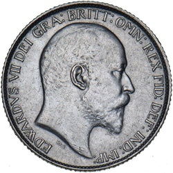 1909 Sixpence - Edward VII British Silver Coin - Very Nice