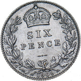 1909 Sixpence - Edward VII British Silver Coin - Very Nice