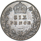 1910 Sixpence - Edward VII British Silver Coin - Superb