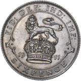 1911 Sixpence - George V British Silver Coin - Superb