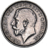 1914 Sixpence - George V British Silver Coin - Very Nice