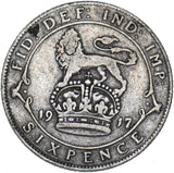 1917 Sixpence - George V British Silver Coin