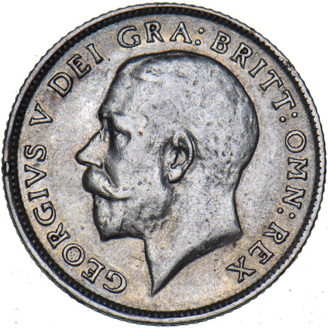 1917 Sixpence - George V British Silver Coin - Nice