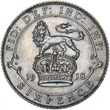 1918 Sixpence - George V British Silver Coin - Very Nice