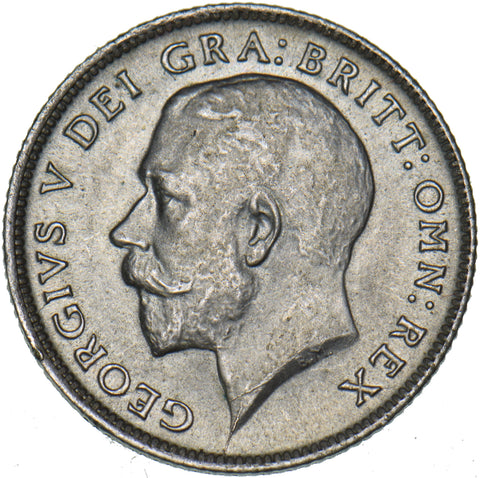 1921 Sixpence - George V British Silver Coin - Very Nice