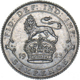 1923 Sixpence - George V British Silver Coin - Very Nice