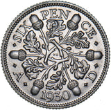 1930 Sixpence - George V British Silver Coin - Superb