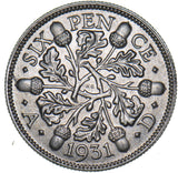1931 Sixpence - George V British Silver Coin - Very Nice