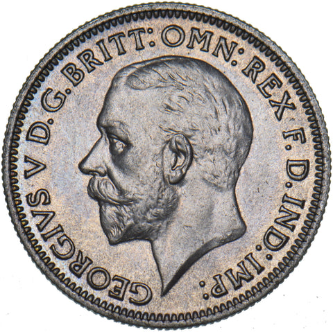 1934 Sixpence - George V British Silver Coin - Superb