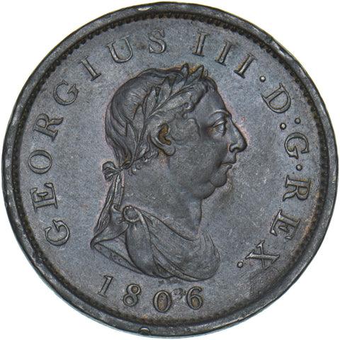 1806 Penny - George III British Copper Coin - Nice