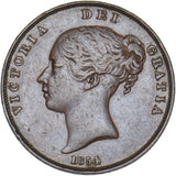 1854 Penny (OT) - Victoria British Copper Coin - Nice