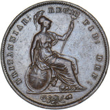 1854 Penny (OT) - Victoria British Copper Coin - Nice