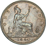 1860 Penny (F13) - Victoria British Bronze Coin - Superb