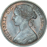 1863 Penny - Victoria British Bronze Coin - Superb