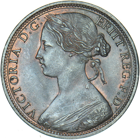 1863 Penny - Victoria British Bronze Coin - Superb