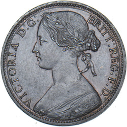 1863 Penny - Victoria British Bronze Coin - Very Nice