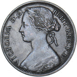 1863 Penny - Victoria British Bronze Coin - Very Nice