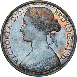 1865 Penny - Victoria British Bronze Coin - Very Nice