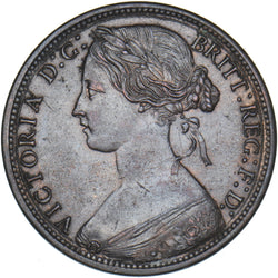 1868 Penny - Victoria British Bronze Coin - Very Nice