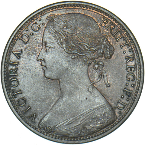 1873 Penny - Victoria British Bronze Coin - Superb
