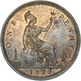 1873 Penny - Victoria British Bronze Coin - Superb