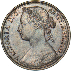 1875 Penny - Victoria British Bronze Coin - Nice