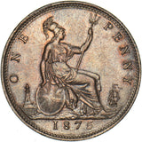 1875 Penny - Victoria British Bronze Coin - Nice