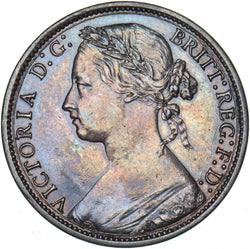 1875 Penny - Victoria British Bronze Coin - Very Nice