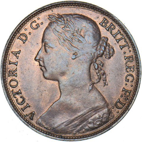1885 Penny - Victoria British Bronze Coin - Very Nice