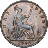 1885 Penny - Victoria British Bronze Coin - Very Nice
