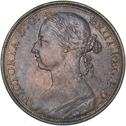 1890 Penny - Victoria British Bronze Coin - Very Nice