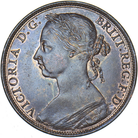 1890 Penny - Victoria British Bronze Coin - Superb