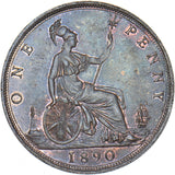 1890 Penny - Victoria British Bronze Coin - Superb