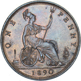 1890 Penny - Victoria British Bronze Coin - Superb